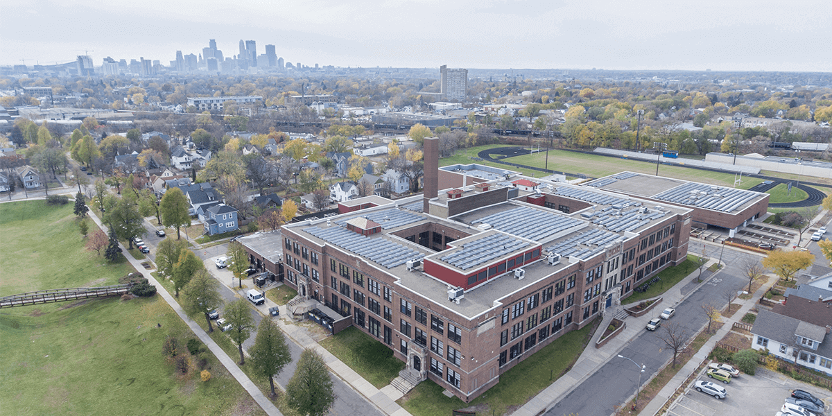 480.5kw Edison High School Minneapolis, Minnesota, USA, installed by C2 Energy Capital
